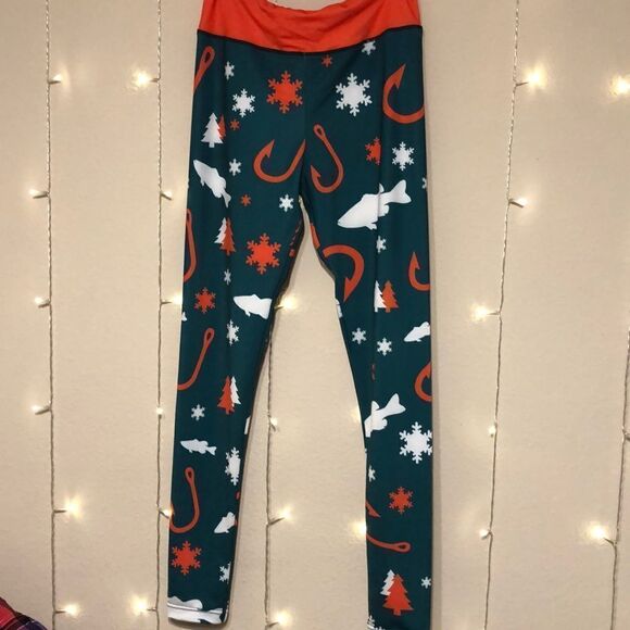 Xlusion Women’s Christmas Fishing Leggings - Picture 1 of 3
